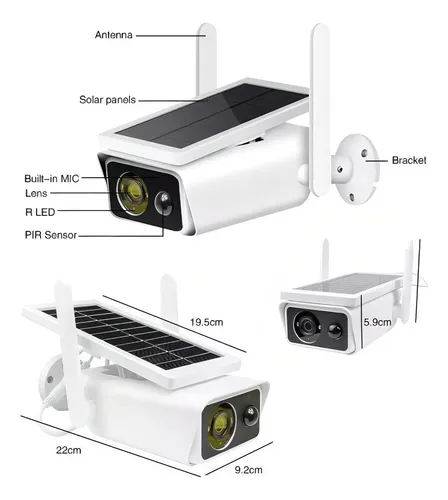 Câmera Segurança Icsee Wifi Com Placa Solar Prova Dagua