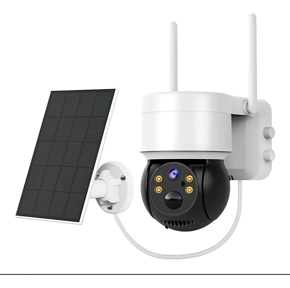 Câmera 1080p Ptz Security Filmadora Solar Hd Wifi 360 Cor Branco
